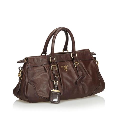 prada handbags brown leather|prada women's purse.